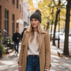 Madewell Olive Knit Pom-Pom Hat